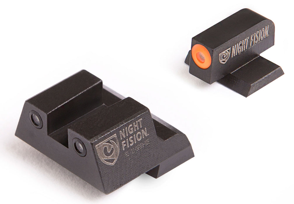 Night Fision CNK027003OGZ Perfect Dot Tritium Night Sights For Canik  Black | Green Tritium Orange Ring Front Sight Green Tritium Black Ring Rear Sight Set