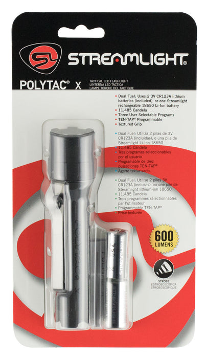 Streamlight 88600 PolyTac X Flashlight  Black 35/260/600 Lumens White LED