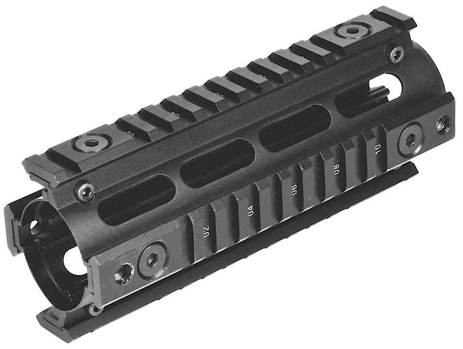 NcStar MAR4S Quad Rail Carbine Length AR-15 Black Hardcoat Anodized Aluminum 6.70"