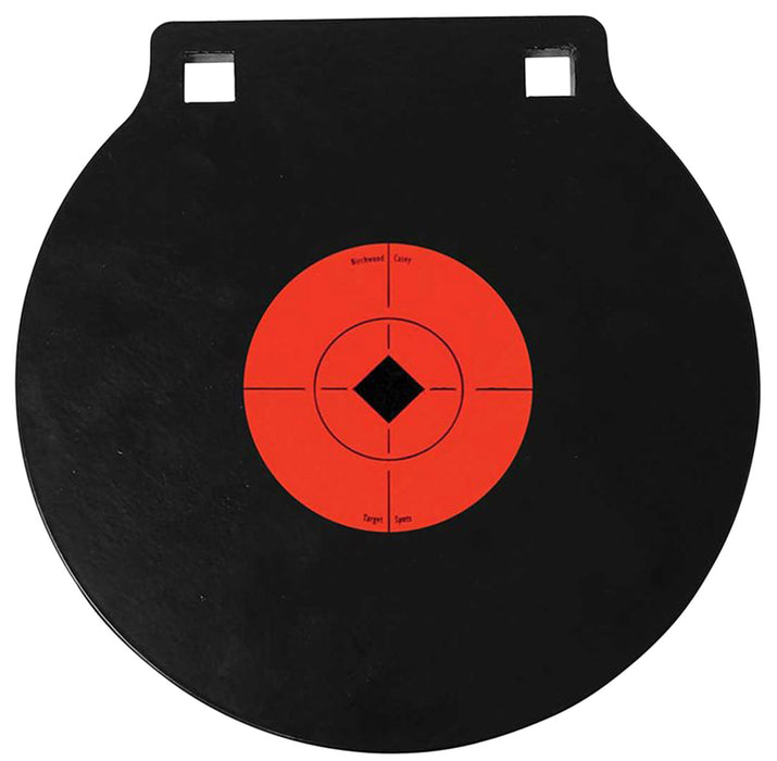 Birchwood Casey 47604 World of Targets Double Hole 8" Pistol/Rifle Black/Orange AR500 Steel Circle w/Crosshair & Diamond 0.38" Thick Hanging