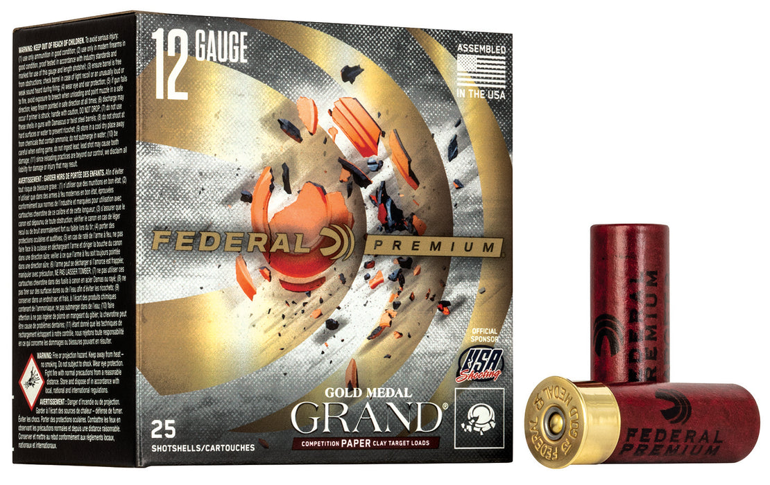 Federal GMT1188 Premium Gold Medal Paper 12 Gauge 2.75" 1 1/8 oz 1200 fps 8 Shot 25 Bx/10 Cs