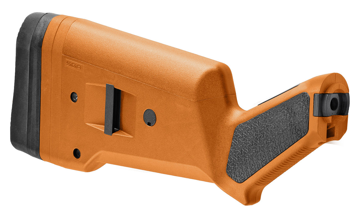 Magpul MAG490-ORG SGA Shotgun Stock Orange Synthetic for Mossberg 500, 590, 590A1 Ambidextrous Hand