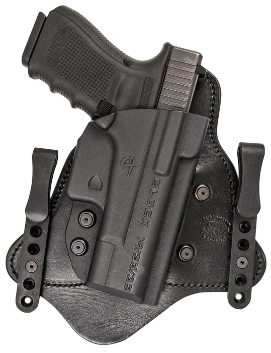 Comp-Tac C225SF196RBSN MTAC  IWB Black Kydex/Leather Belt Clip Fits Springfield XDS Fits 3.30" Barrel Right Hand