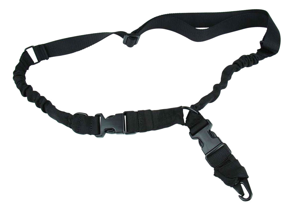 TacFire SL003B 2 To 1 Point Sling 30"-40" L Adjustable Double Bungee Black Nylon Webbing for Rifle