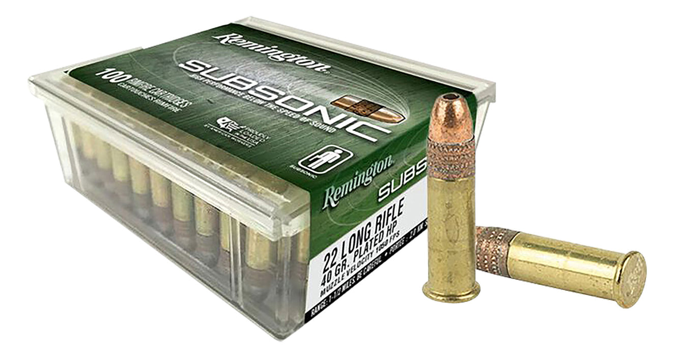 Remington Ammunition 21137 Subsonic  22 LR 40 gr Hollow Point (HP) 100 Bx/ 50 Cs