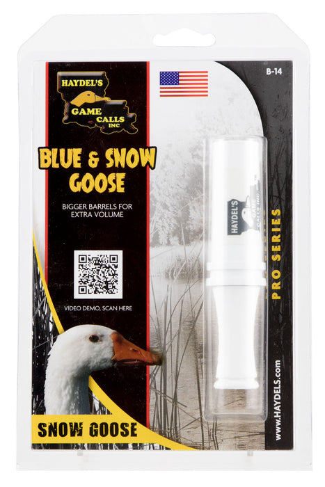 Haydel's Game Calls B14 Blue & Snow Goose  Open Call Attracts Geese White Plastic