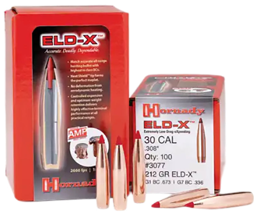 Hornady 30731 ELD Match  30 Cal .308 208 gr Extremely Low Drag Match 100 Per Box/ 15 Case