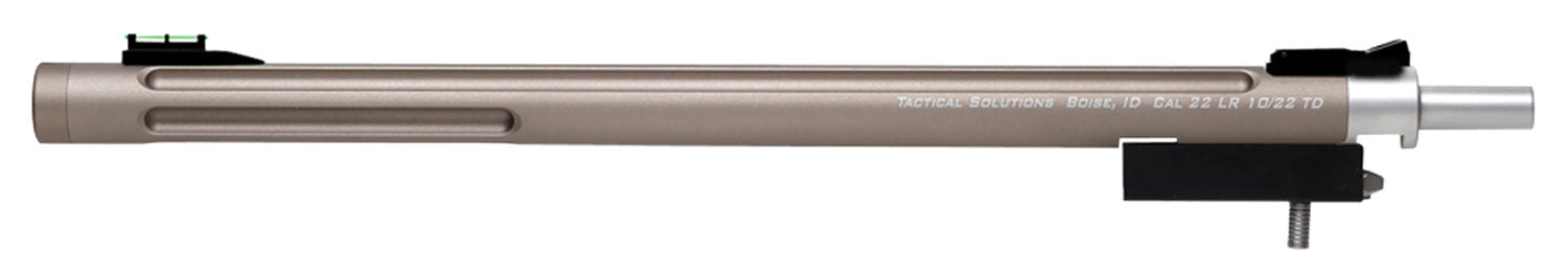 Tactical Solutions 1022TDQS X-Ring Barrel 22 LR 16.50" Quicksand Finish Aluminum Material with Fluting, Threading & Sights for Ruger 10/22 Takedown