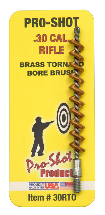 Pro-Shot 30RTO Tornado Bore Brush .30/ .300 Blackout/ .308/ .30-06/ 7.62mm/ Rifle #8-32 Thread Brass Spiral Wound Loop