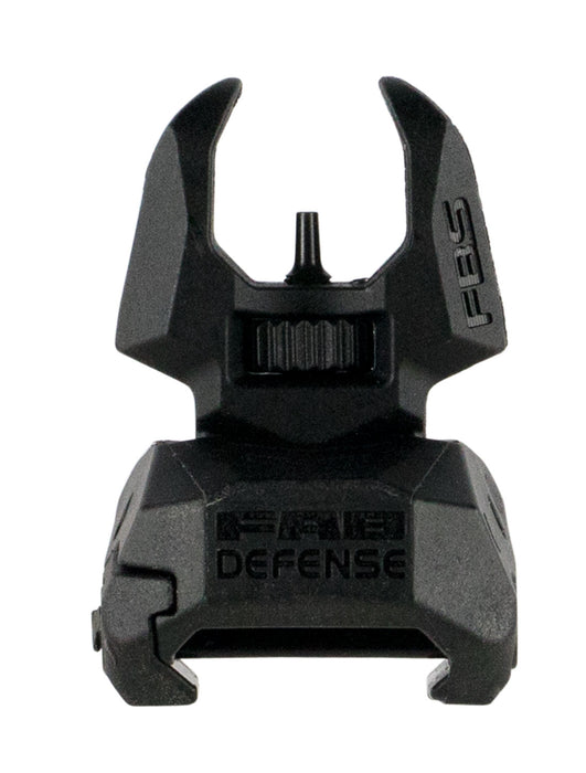 FAB Defense FXFBS Front Back-Up Sight  for AR-15/ M16/ M4 Low Folded Profile Spring-Locked Deployment Black Polymer & Metal