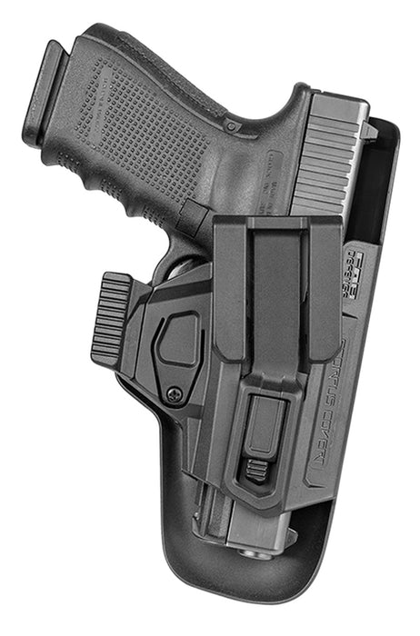 FAB Defense SCCG9B Scorpus Covert  IWB Black Polymer Belt Clip Compatible w/Glock 17/19/23/32 Belt 1.50-1.75" Wide Right Hand