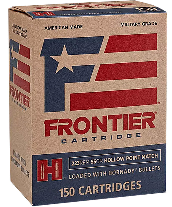 Frontier Cartridge FR1415 Military Grade  223 Rem 55 gr 3240 fps Hollow Point Match 150 Bx/8 Cs