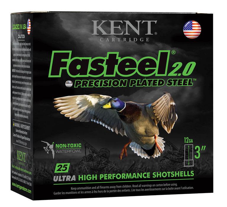 Kent Cartridge K123FS402 Fasteel 2.0  12 Gauge 3" 1 3/8 oz 1300 fps 2 Shot 25 Bx/10 Cs