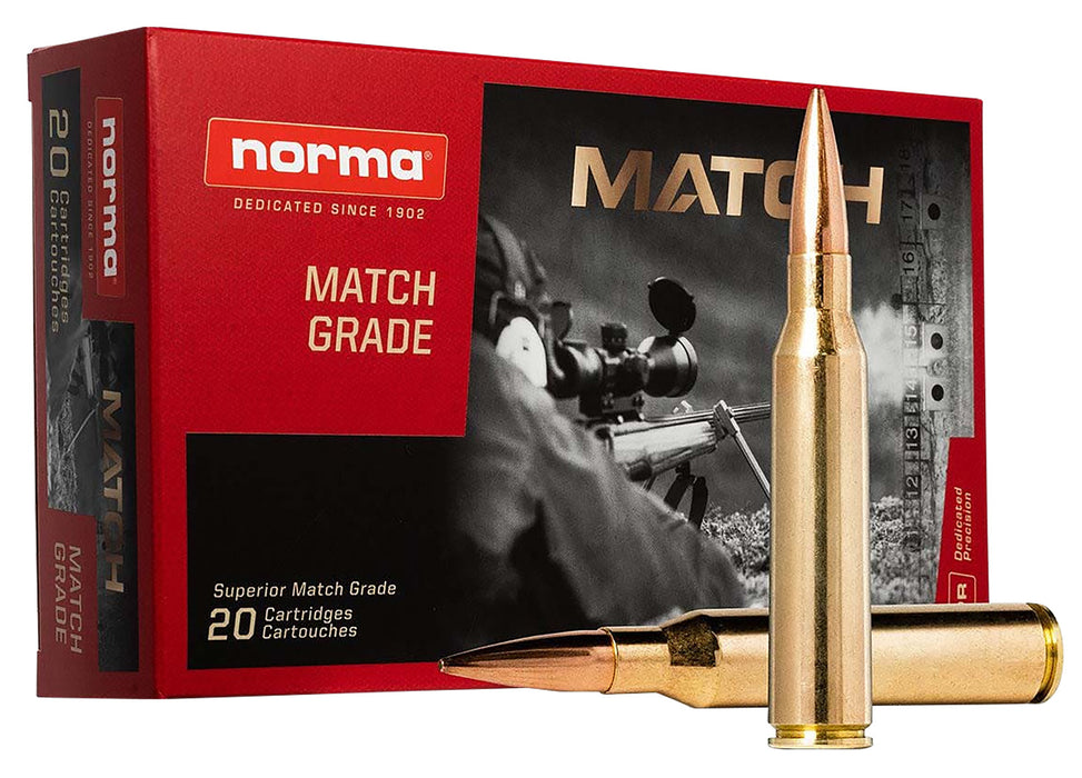 Norma Ammunition 20185272 Dedicated Precision Golden Target Match 338 Norma Mag 300 gr 20 Per Box/ 10 Cs