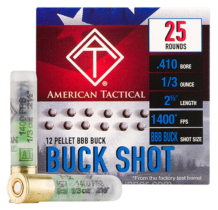 ATI ATIAC410BBB Shotshell  410 Gauge 12 Pellets BBB Shot 25 Per Box/ 10 Case