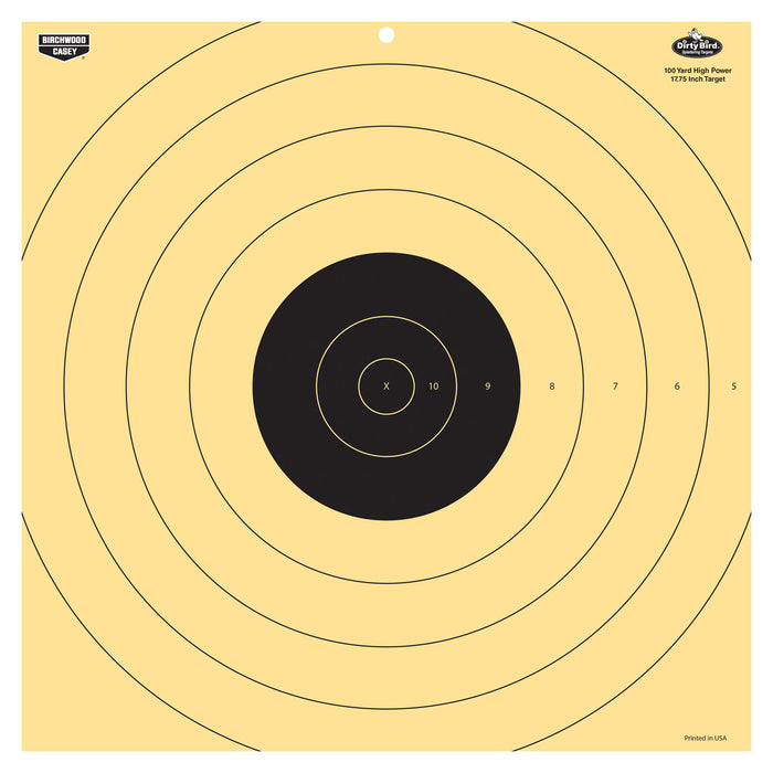 Birchwood Casey 35186 Dirty Bird  17.25" Bullseye Tagboard Hanging 100 yds Rifle Black/White 5 Pack