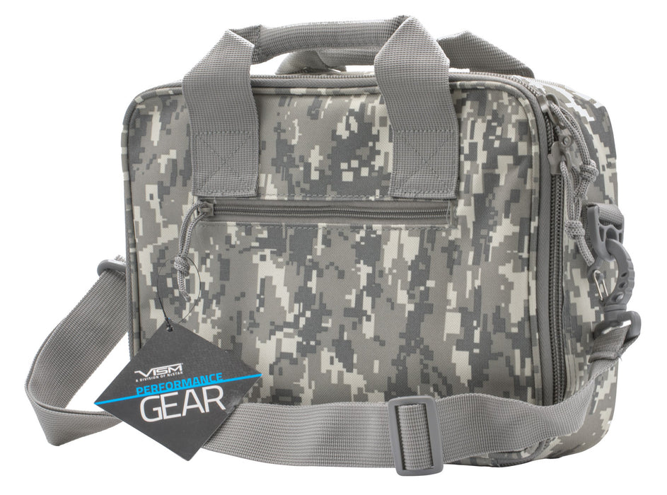 NcStar CPDX2971D VISM Double Pistol Range Bag w/ Mag Pouches Loop Fasteners Zippers Padding & Digital Camouflage Finish