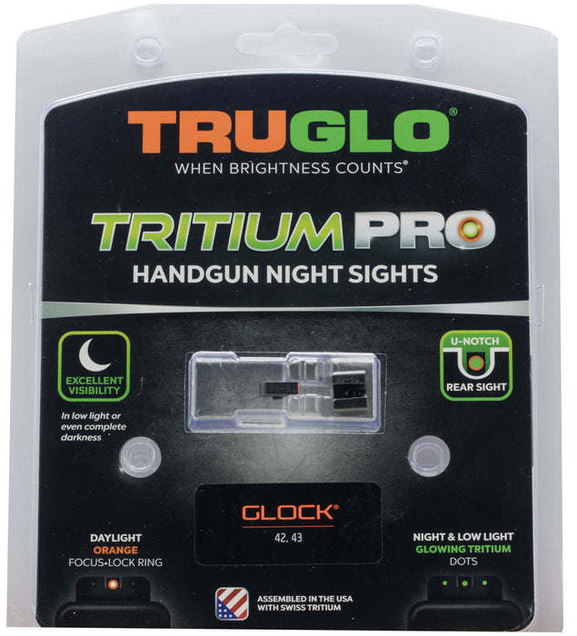 TruGlo TG231G1AC Tritium Pro  Black | Green Tritium Orange Outline Front Sight Green Tritium Rear Sight