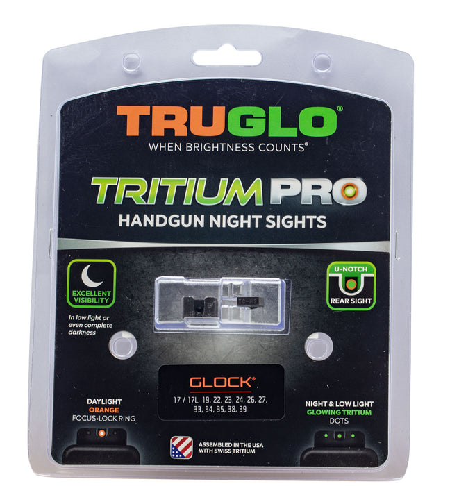 TruGlo TG231G2C Tritium Pro  Black | Green Tritium Orange Outline Front Sight Green Tritium Rear Sight