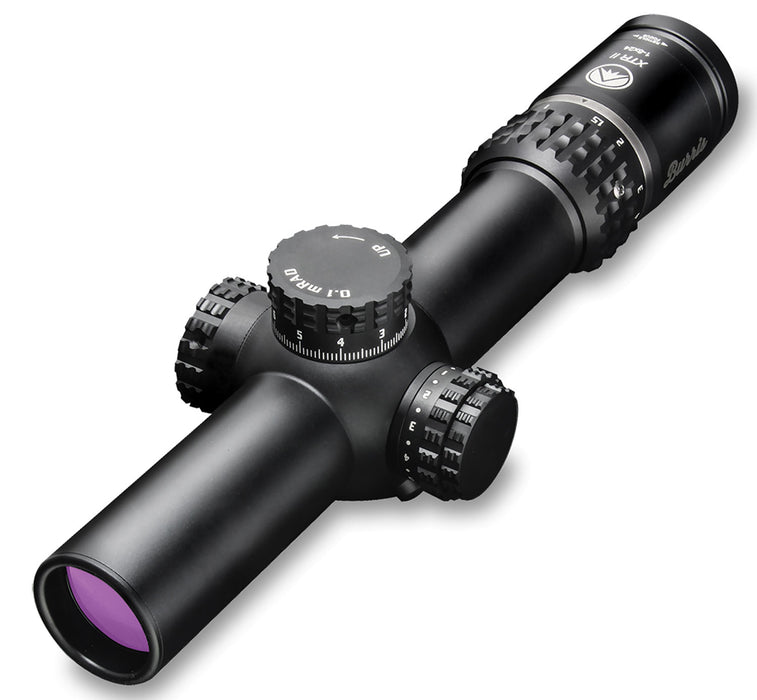 Burris 201019 XTR II 1-8x 24mm Obj 105-12.45 ft @ 100 yds FOV 34mm Tube Black Matte Finish Illuminated Ballistic Dot (SFP)