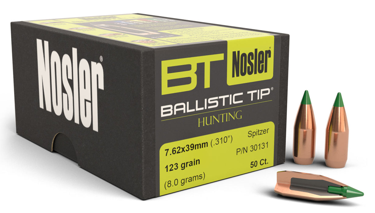 Nosler 30131 Ballistic Tip  7.62x39mm 123 gr Spitzer Boat Tail/ 50 Per Box