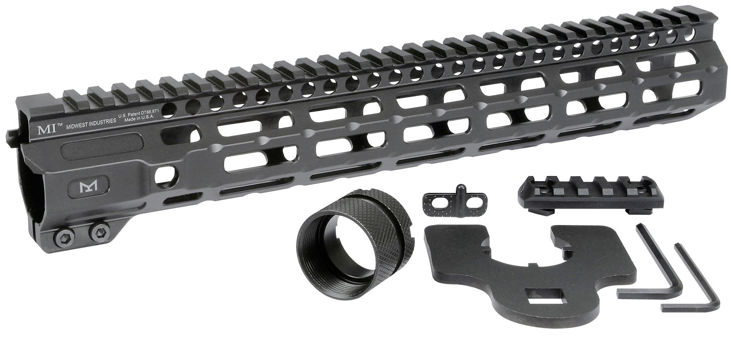 Midwest Industries MICRM12625 M-Series  Aluminum Black Hardcoat Anodized AR Platform 12.62"