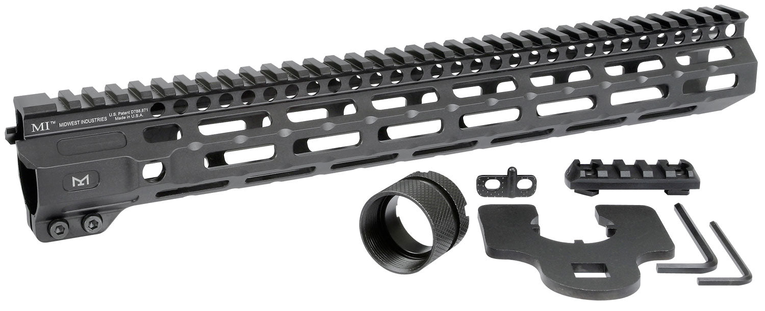 MIDWEST INDUSTRIES INC MICRM14 M-Series AR-15 6061 Aluminum Black Hard Coat Anodized 14"