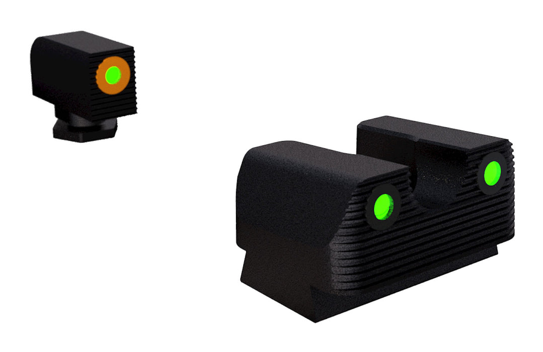 Rival Arms RA2A231G Night Sights for G42/G43/G48  Black | Green Tritium Orange Ring Front Sight Green Tritium Black Ring Rear Sight