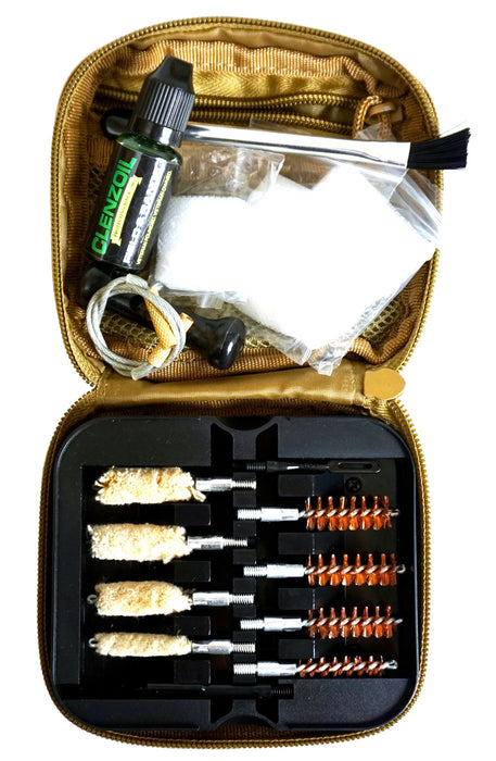 Clenzoil 2076 Field & Range Cleaning Kit Multi-Caliber Pistol/17 Pieces Tan