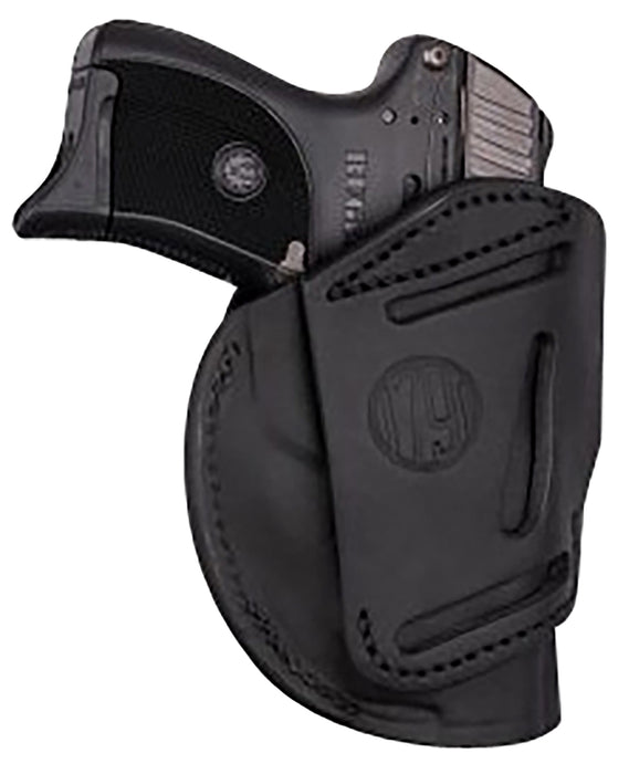 1791 Gunleather 4WH1SBLR 4-Way  IWB/OWB 01 Stealth Black Leather Belt Clip Fits 3-4" Barrel 1911