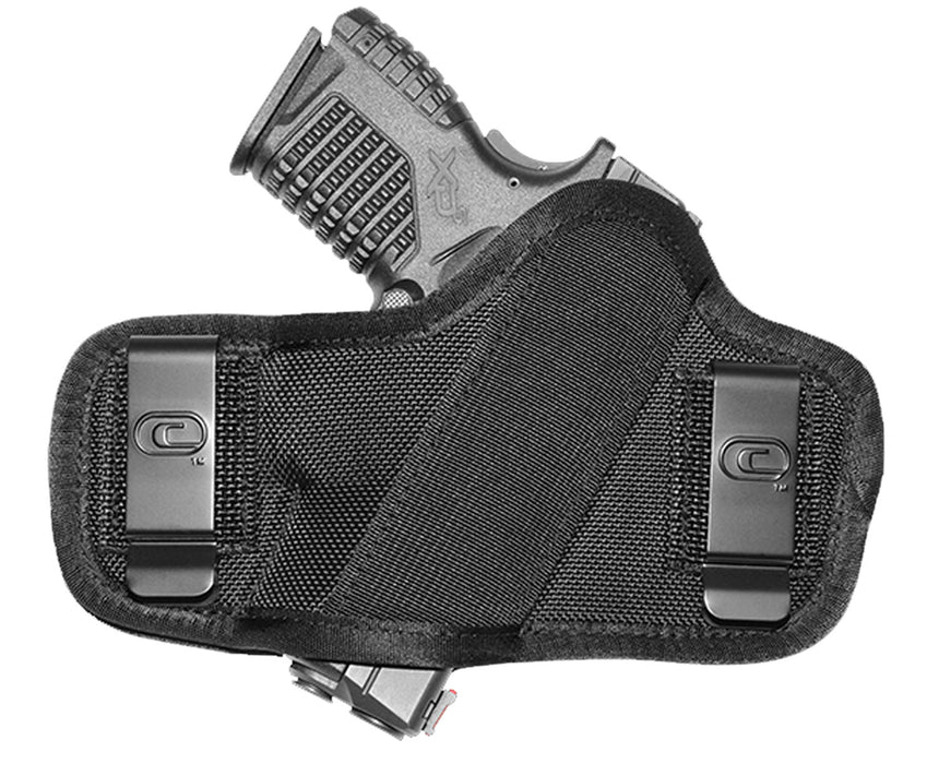 Crossfire Shooting Gear CRFCLPONSA1C3 The Clip-On  OWB Black Ballistic Nylon Belt Clip Fits 3-3.50" Barrel Compact Ambidextrous