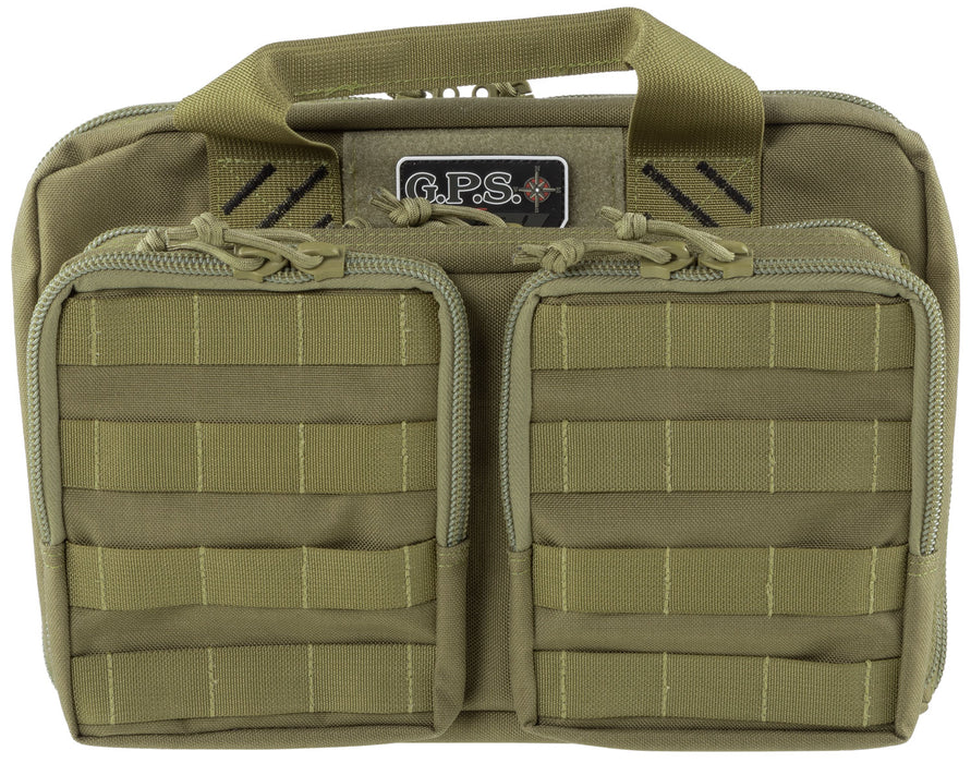 GPS Bags T1312PCT Tactical Quad +2 Tan 1000D Polyester with YKK Lockable Zippers, 8 Mag Pockets, 2  Ammo Front Pockets, Visual ID Storage System & Holds Up To 6 Handguns