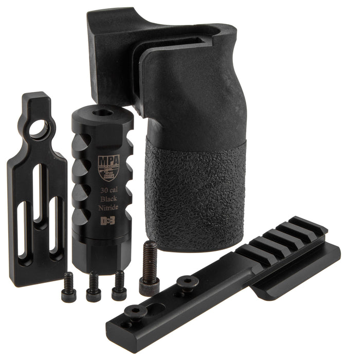 MasterPiece Arms 65PMRACCBUNDLE ACCBundle  DN3 Muzzle Brake, Vertical Grip, V4 Spigot Mount & Bag Rider For 6.5 Creedmoor MasterPiece Arms PMR