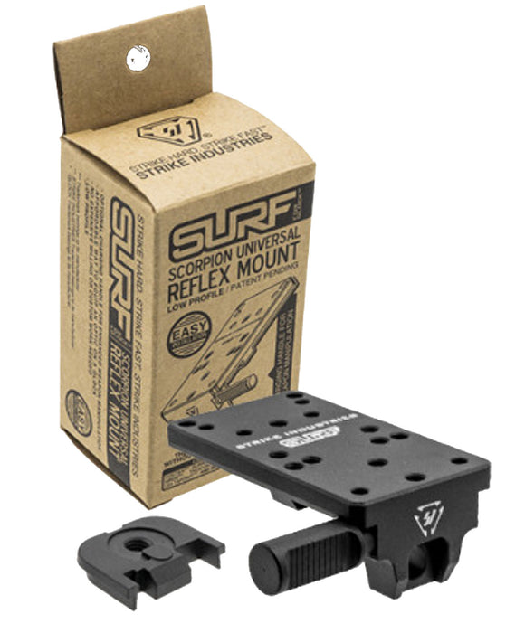 Strike Industries GSURF Scorpion Universal Mount Low Profile,  Black Anodized Aluminum, Compatible w/Glock Gen1-5, Except 42/43/43X/48, Dovetail Mount