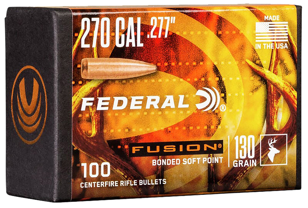 Federal FB277F2 Fusion Component  270 Win .277 130 gr Fusion Soft Point 100 Per Box/ 4 Case