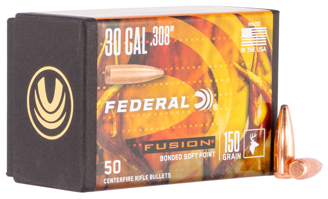 Federal FB308F1 Fusion Component  30 Cal .308 150 gr Fusion Soft Point 50 Per Box/ 4 Case