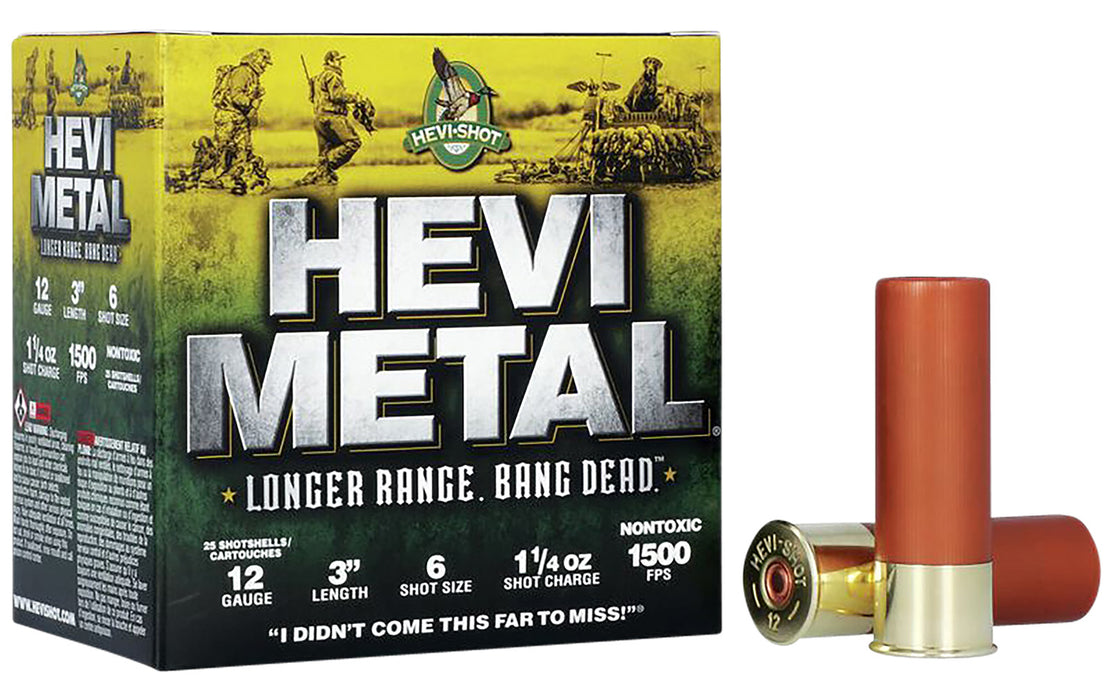 HEVI-Metal HS38006 Hevi-Metal Longer Range 12 Gauge 3" 1 1/4 oz 1500 fps 6 Shot 25 Bx/10 Cs