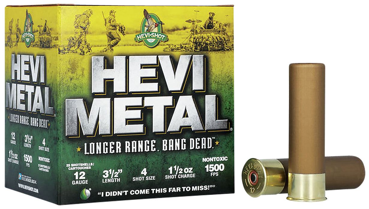 HEVI-Metal HS38504 Hevi-Metal Longer Range 12 Gauge 3.50" 1 1/2 oz 1500 fps 4 Shot 25 Bx/10 Cs