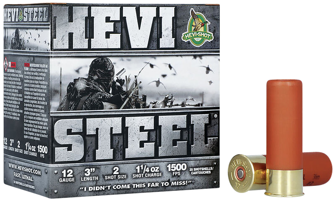 HEVI-Shot HS60002 Hevi-Steel  12 Gauge 3" 1 1/4 oz 1500 fps 2 Shot 25 Bx/10 Cs