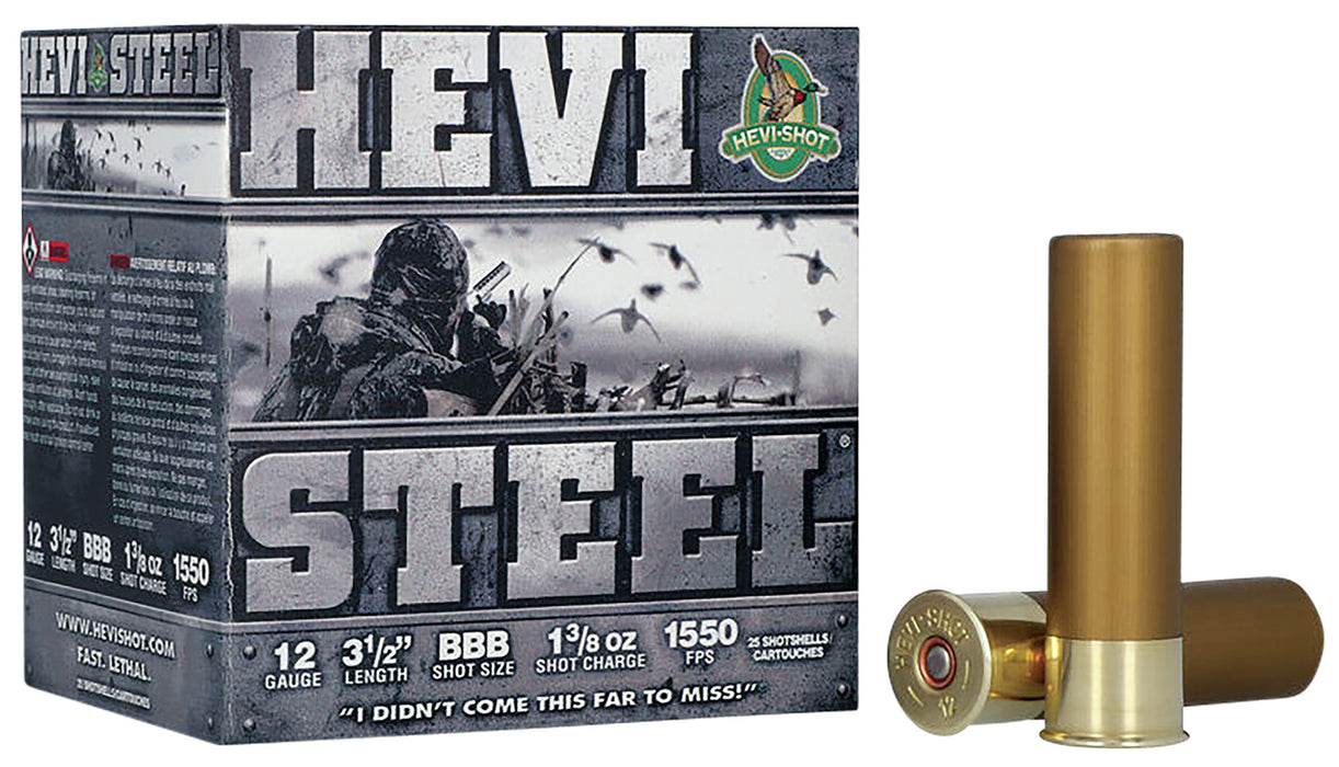 HEVI-Shot HS65888 Hevi-Steel  12 Gauge 3.50" 1 3/8 oz 1550 fps BBB Shot 25 Bx/10 Cs