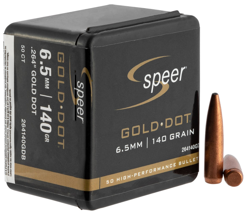 Speer Bullets 264140 Gold Dot  6.5mm .264 140 GR Soft Point 50 Box