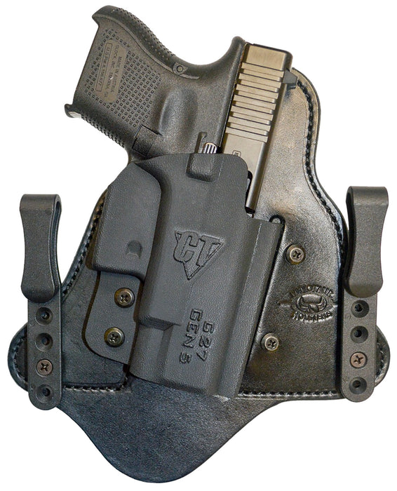 Comp-Tac C225GL234RBSN MTAC  IWB Black Kydex/Leather Belt Clip Fits Glock 48 Right Hand