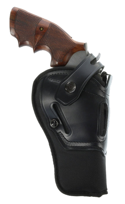 Galco SR43B Switchback  OWB Black Leather Belt Slide Fits Ruger GP100/S&W K Frame/2.50-3" Barrel Ambidextrous