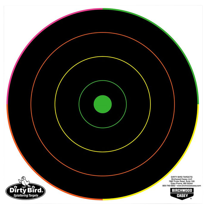 Birchwood Casey 35820 Dirty Bird  8" Bullseye Tagboard Hanging Pistol/Rifle Black/Green 20 Per Pkg