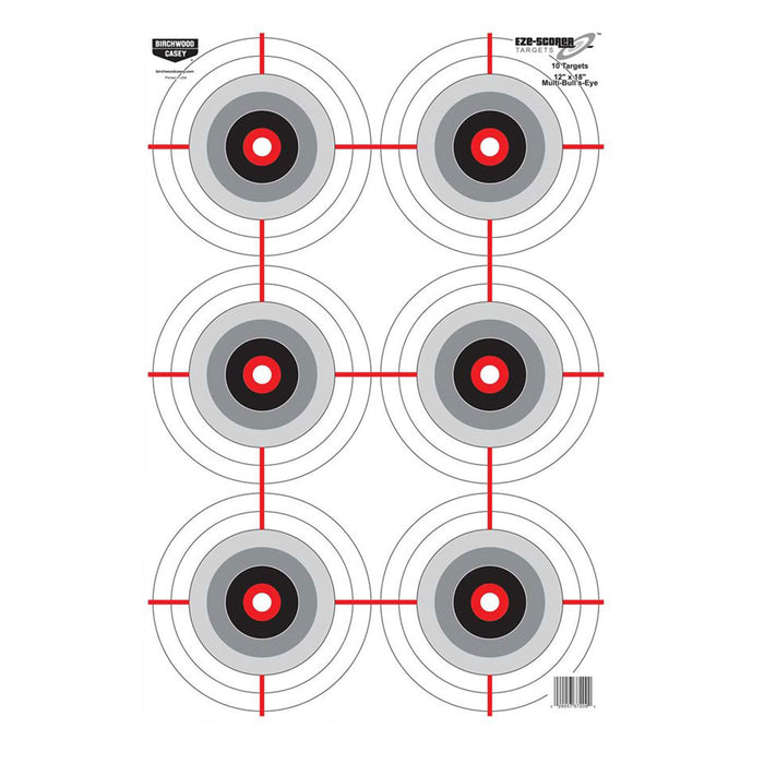 Birchwood Casey 37209 EZE-Scorer  Bullseye Paper Universal 12" x 18" Black/White 10 Pk.