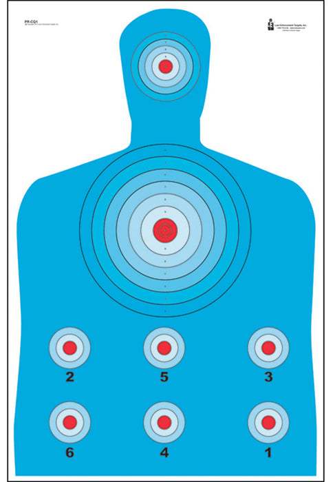 Action Target PRCQ1100 Qualification High Visibility Fluorescent Silhouette Paper 23" x 35" Blue/Red 100 Per Box