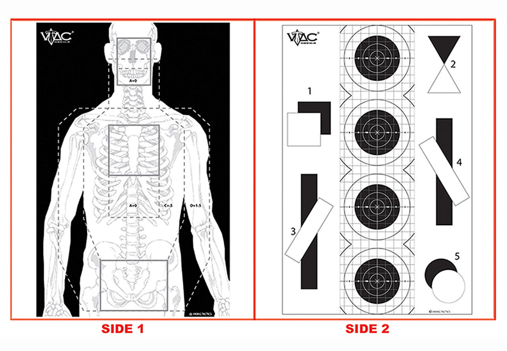 Action Target VTACP100 Sighting Advanced Training Marksmanship/Silhouette Heavy Paper 23" x 35" Black/Gray/White 100 Per Box