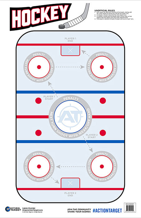 Action Target GSHOCKEY100 Entertainment  Hockeye Paper Hanging 23" x 35" Blue/White 100 Per Box