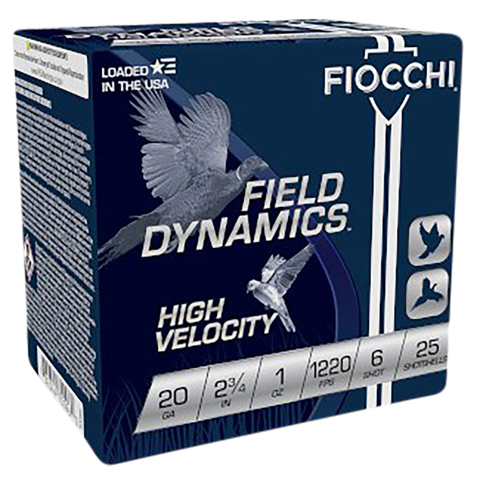 Fiocchi 20HV6 Field Dynamics High Velocity 20 Gauge 2.75" 1 oz 1220 fps 6 Shot 25 Bx/10 Cs