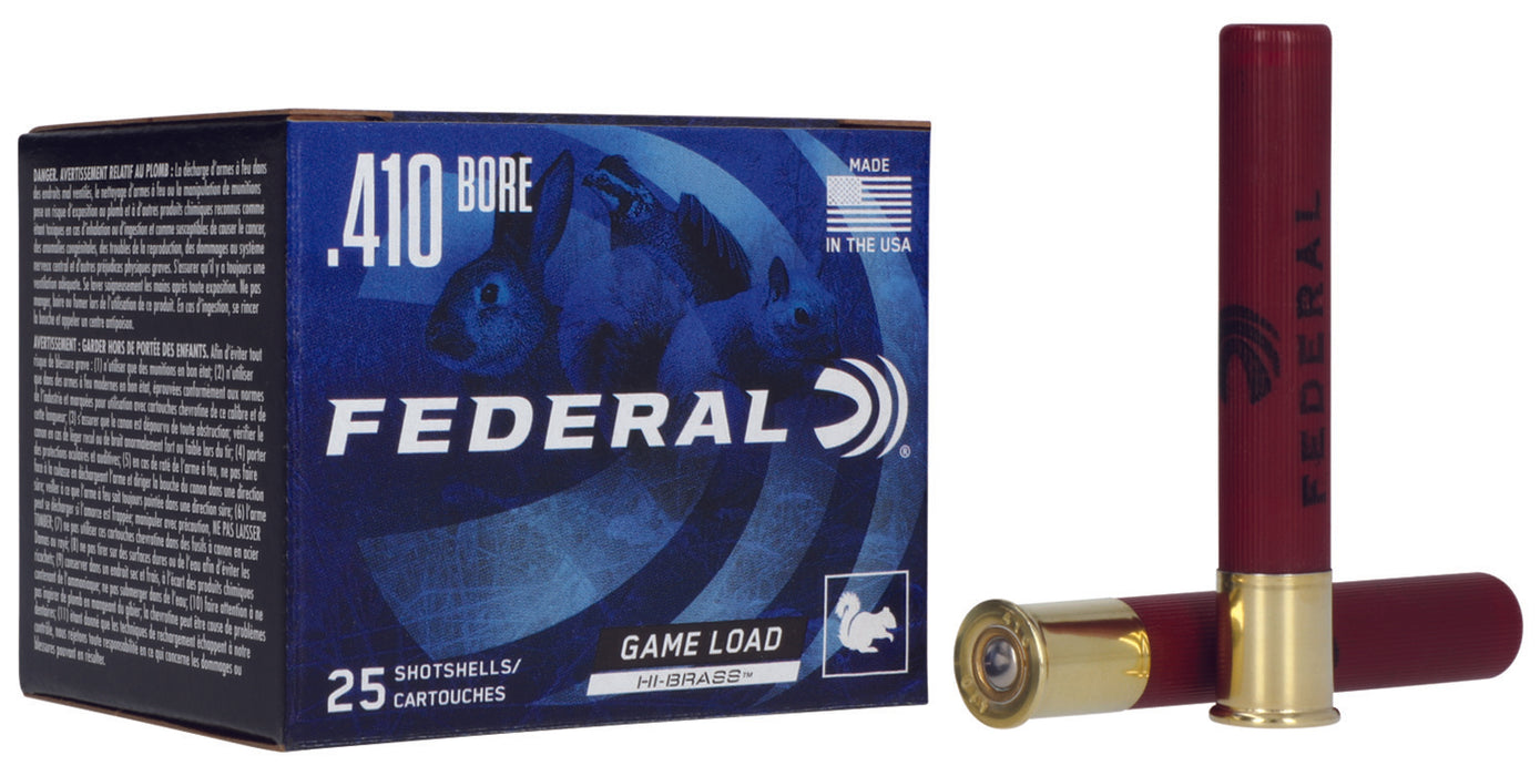 Federal H4126 Game-Shok High Brass 410 Gauge 2.50" 1/2 oz 1200 fps 6 Shot 25 Bx/10 Cs